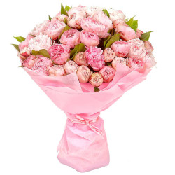 Монобукет из розовых пионов «Розовый Шарм»