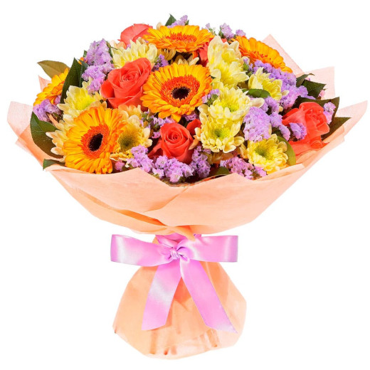 Классический букет свежих цветов «Солнечный свет»