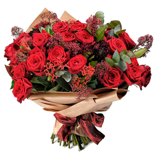 Красивый букет из ароматных цветов «Пылающий закат»