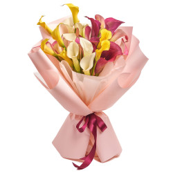 Букет с каллами «Роскошный рассвет»