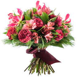 Дизайнерский букет из цветов «Цветочная Вуаль»