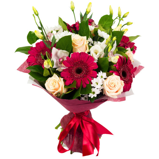 Красивый букет из ароматных цветов «Светлый роман»