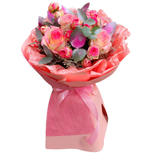Букет из розовых роз «Нежный вздох»