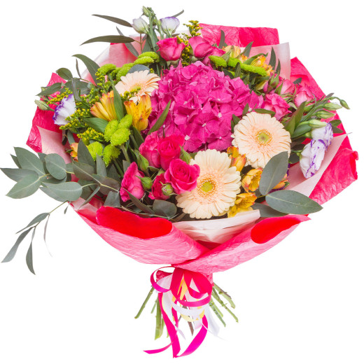 Букет из свежих цветов «Розовый поцелуй»