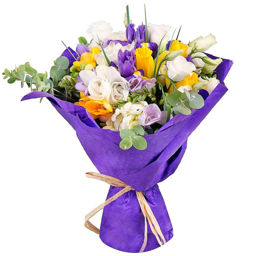 Праздничный букет живых цветов «Флористический Экстаз»