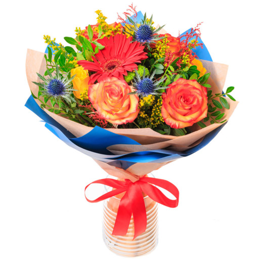 Флористический букет «Жаркий закат»