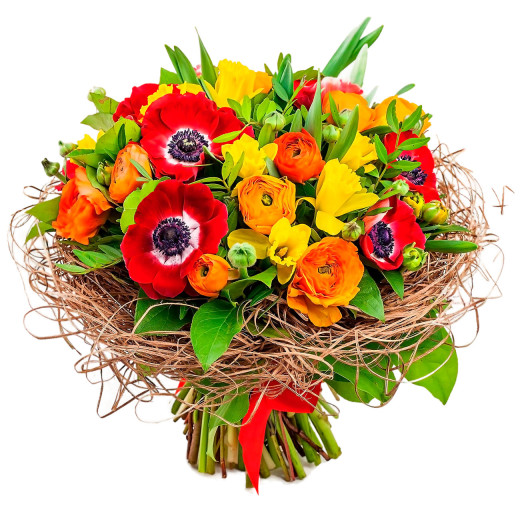 Необычный букет «Весенний солнечный»