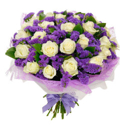 Классический букет свежих цветов «Полярное сияние»