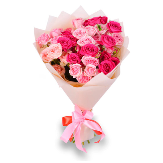 Букет из кустовых роз микс «Цветочный коктейль»