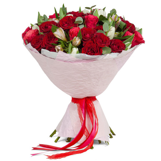 Красивый букет из свежих цветов «Волшебная заря»