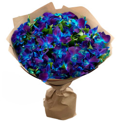 Букет из синих дендробиумов «Лазурное вдохновение»