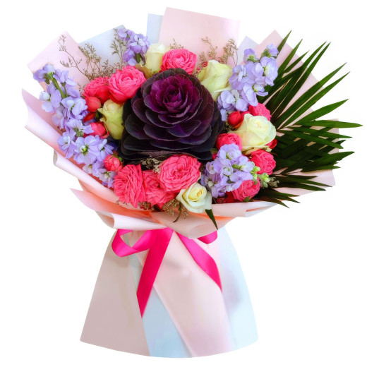 Букет из свежих цветов «Сиреневые грёзы»