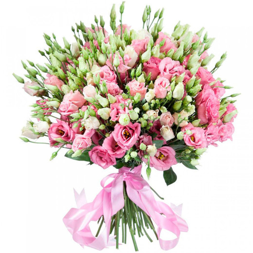 Эустома ассорти из белой и розовой