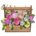 Ящик с живыми цветами «Розовый вечер»