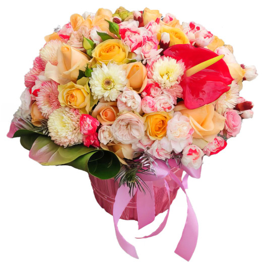 Корзина с цветами в подарок «Праздник нежности»