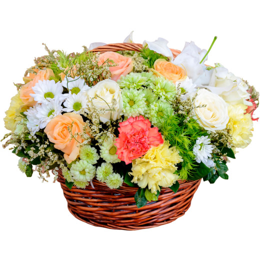 Композиция из натуральных цветов «Тёплый луч»