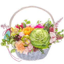 Дизайнерская композиция живых цветов «Летний взлет»