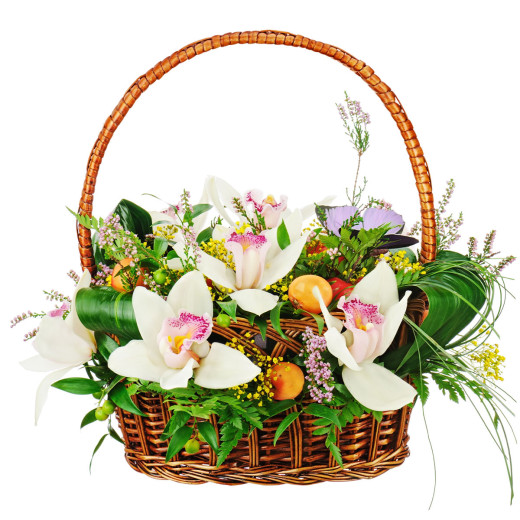 Подарочная корзина с цветами «Блеск»