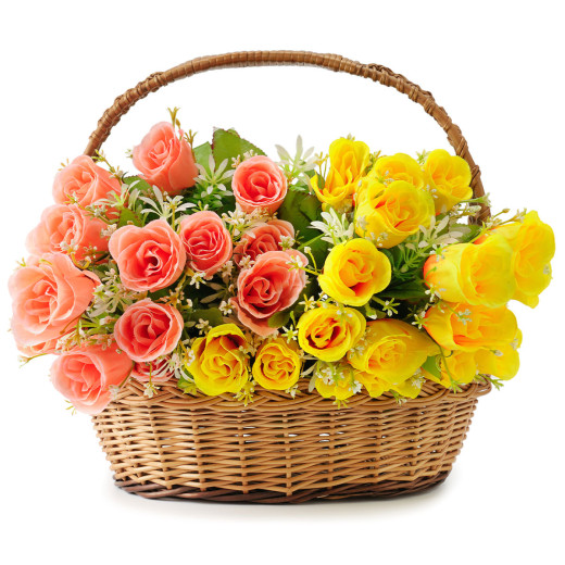 Букет роз в корзине «Солнечный миг»