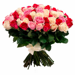 Эквадорская роза ассорти из красной, белой и розовой