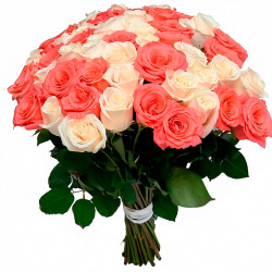 Эквадорская роза ассорти из розовой и белой