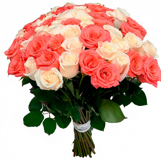 Эквадорская роза ассорти из розовой и белой