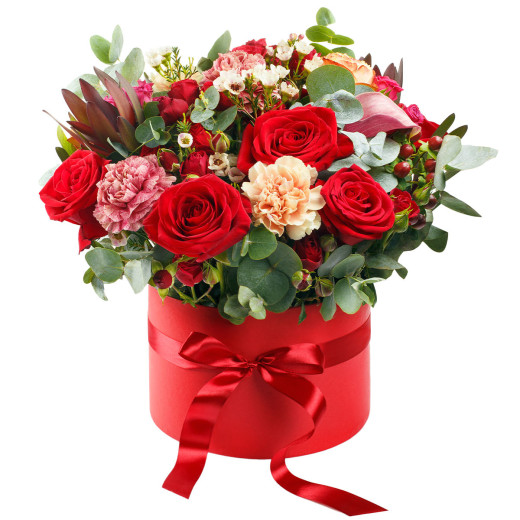 Шляпная коробка с цветами «Люминия»