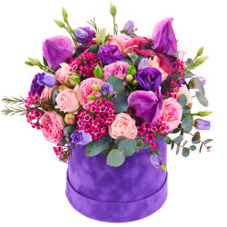 Цветочная композиция в коробке «Сиреневый сон»