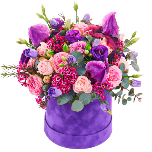 Цветочная композиция в коробке «Сиреневый сон»