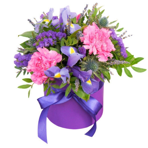 Цветы в картонной коробке «Цветочный симфония»