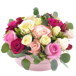 Коробка с розами «Лучи счастья»