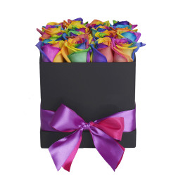 Коробка с радужными розами «Чудо природы»