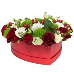 Цветы в коробке сердце «Звездная ночь»