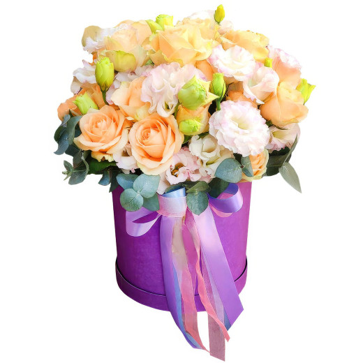 Букет в шляпной коробке «Весенний сон»