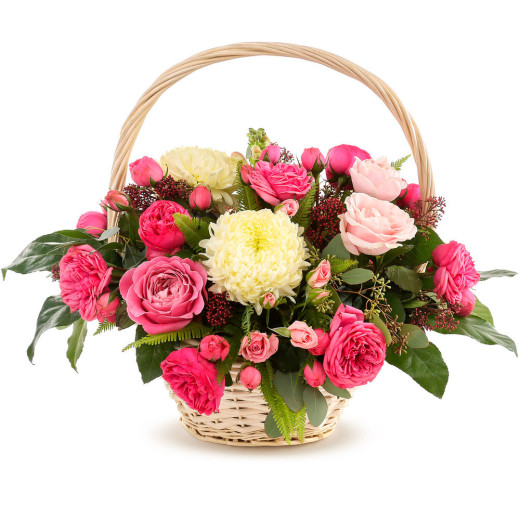 Живые цветы в корзине «Летняя свежесть»